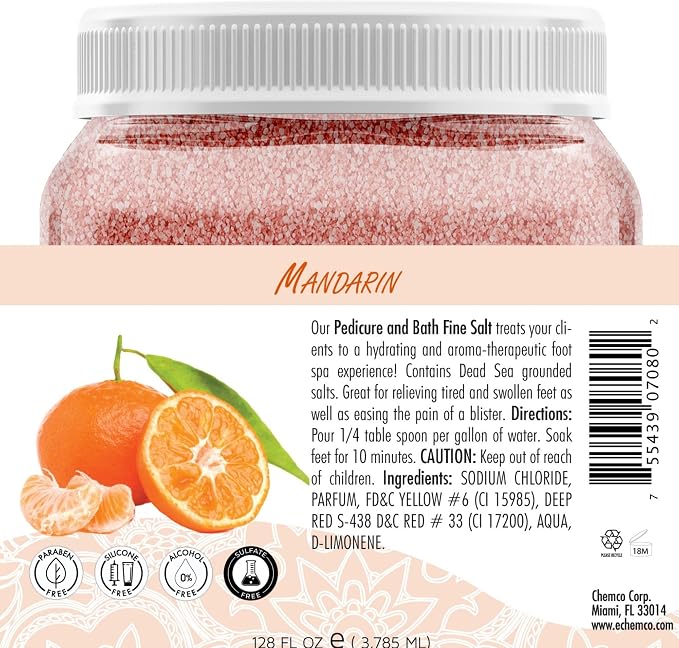 SPA REDI - Detox Foot Soak Pedicure and Bath Fine Salt, 128 Oz - Made - Image 8