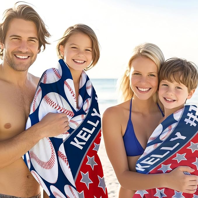 Personalized Beach Towel With Name, Custom Beach Towel with Text, Customized - Image 4