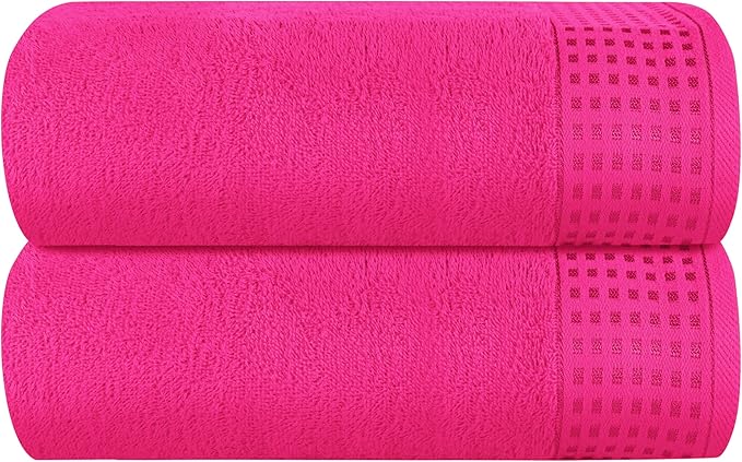 GLAMBURG 100% Cotton Oversized 2 Pack Bath Sheets 35x70, Ultra Soft Highly by GLAMBURG
