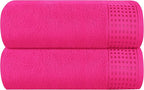 GLAMBURG 100% Cotton Oversized 2 Pack Bath Sheets 35x70, Ultra Soft Highly by GLAMBURG