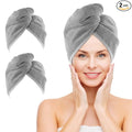 NEXCOVER Microfiber Hair Wrap, 2 Pack Grey 9.8 inch x 25.5 inch, Turbans Ultra by NEXCOVER