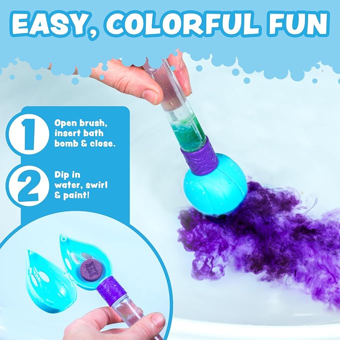 Tub Works® Bath Color Brush™ Kids Bath Bomb Set | Nontoxic & Fragrance-Free | - Image 3