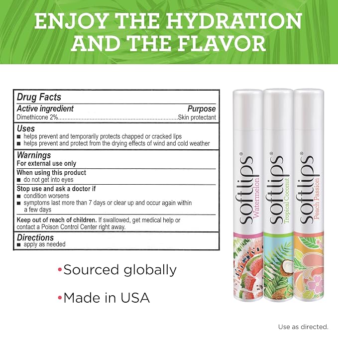 Softlips Daily Lip Moisturizer For Very Dry Lips, Tropical Flavored Lip Balms - Image 7