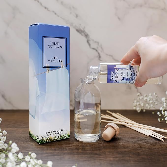 Urban Naturals Crisp White Linen Reed Diffuser Gift Set | - Image 4