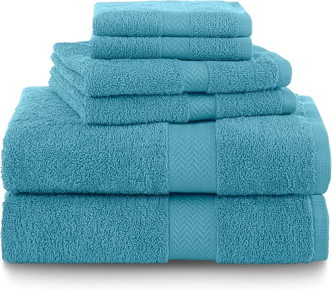 Martex 6-Piece Luxury 100% Cotton Towel Set | Quick Dry | Super Absorbent | by Martex