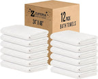 ZUPERIA White Bath Towels Bulk 12 Pack - Image 9