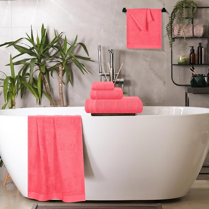 Ultra Soft 6 Pack Cotton Towel Set, Contains 2 Bath Towels 28x55 inch, 2 Hand - Image 5