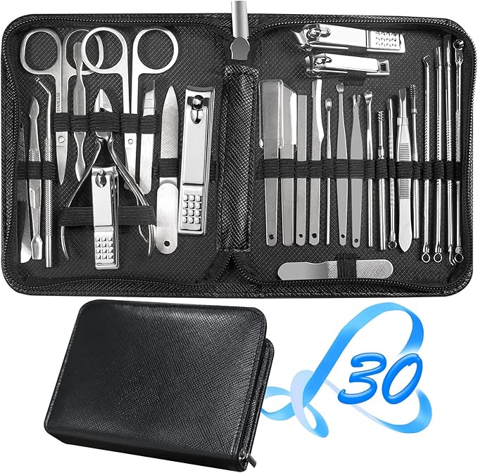 Manicure Set 30 in 1 Fingernail Clipper Set, Manicure Kit, Pedicure Kit by RedFlow-official
