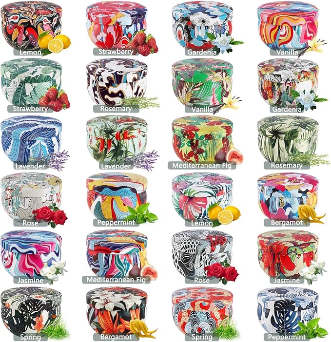YOROXRG 24Pack Scented Candles, Soy Wax Travel Tin Jar Candles, Aromatherapy - Image 2