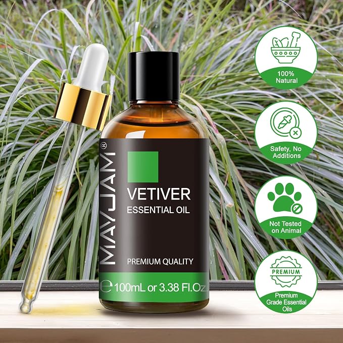 MAYJAM Premium Grade Vetiver Essential Oil - 100ML/3.38FL.OZ - Image 8