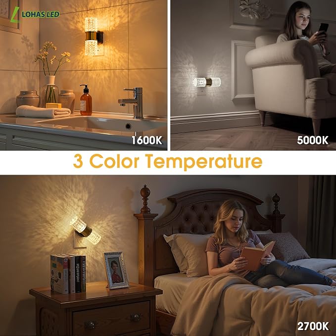 L LOHAS LED Night Light, Modern Night Lights Plug into Wall, Amber-3000K-5000K - Image 6