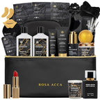 25 Pcs Bath & Body Gift Set for Women, Charcoal Skin Care Kit, Spa Gift Basket by RAROSAACCA