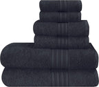 BOUTIQUO 6 Pack Cotton Towel Set, Contains 2 Bath Towels 28x55 inch, 2 Hand by BOUTIQUO