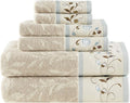 Madison Park Serene 100% Cotton Bath Towel Set Luxurious Floral Decorative by MADISONPARK