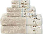 Madison Park Serene 100% Cotton Bath Towel Set Luxurious Floral Decorative by MADISONPARK