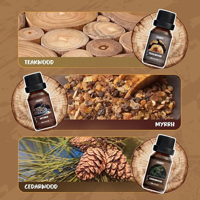 SALUBRITO Woody Fragrance Oils Set, Wood Essential Oil Set - Image 4