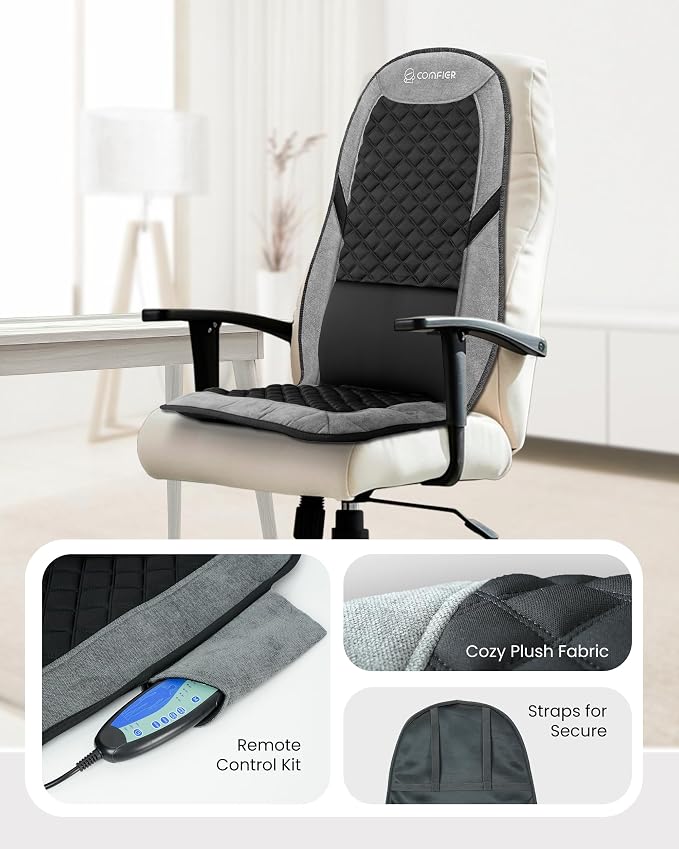 COMFIER Back Massager with Heat, Massage Chair Mat with Adjustable Lumbar - Image 8
