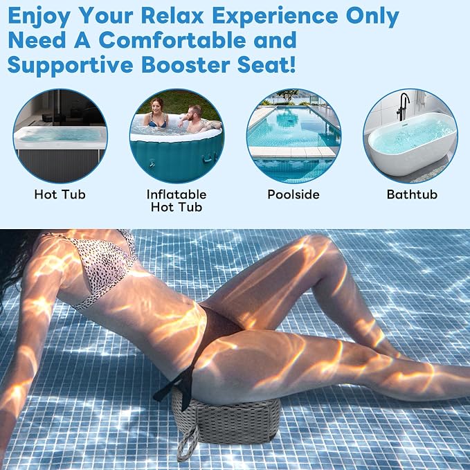 Hot Tub Booster Seat for Adults, Weighted 5" Extra Thick Spa Cushion, 4+ lbs - Image 4