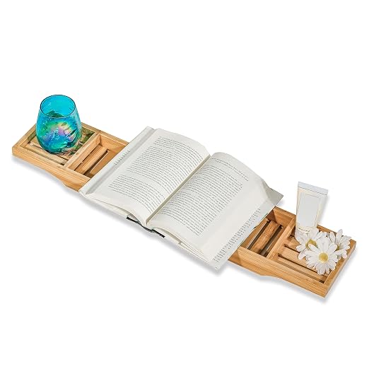 Bamboo Large 28.7" Long Slatted Bathtub Tray - Image 5