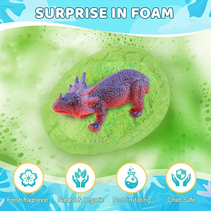 Bath Bombs for Kids with Surprise Dinosaur Toys Inside, XXXL Dinosaur Bath - Image 3
