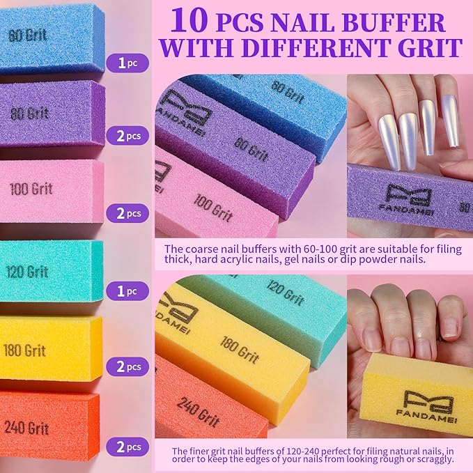 FANDAMEI Nail Buffer Block, Nail Block Buffer, Nail Buffing Block, Buffer Nail - Image 2