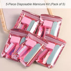 5-Piece Disposable Manicure Kit, Bulk Mini Nail Care Set - Image 2