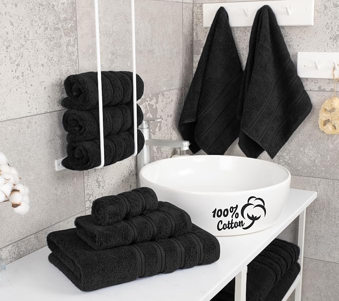 American Soft Linen Luxury 6 Piece Towel Set, 2 Bath Towels 2 Hand Towel 2 - Image 2