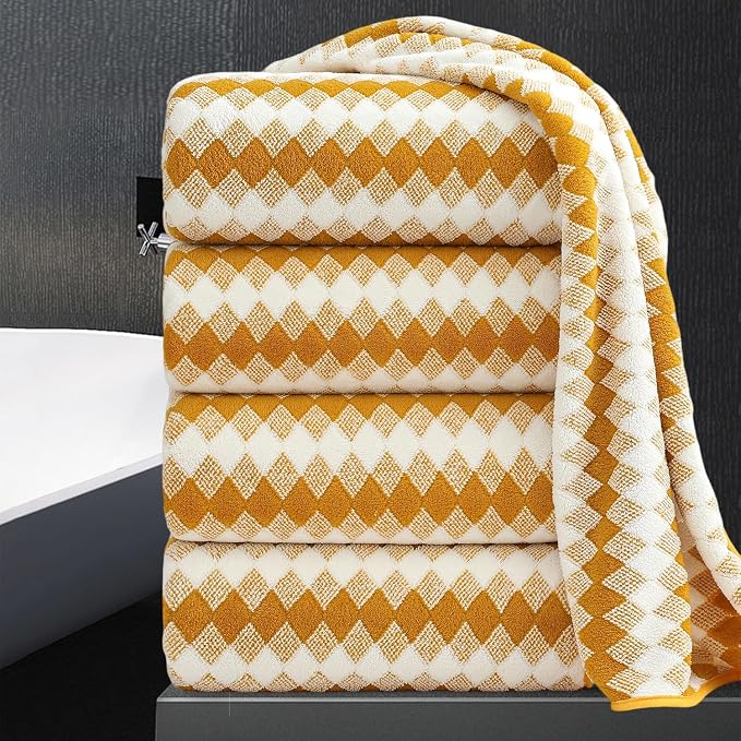 4 Piece Bath Towel Set Oversized Bath Sheet 35"x70" Bathroom Towel Extra Large by MAGGEA