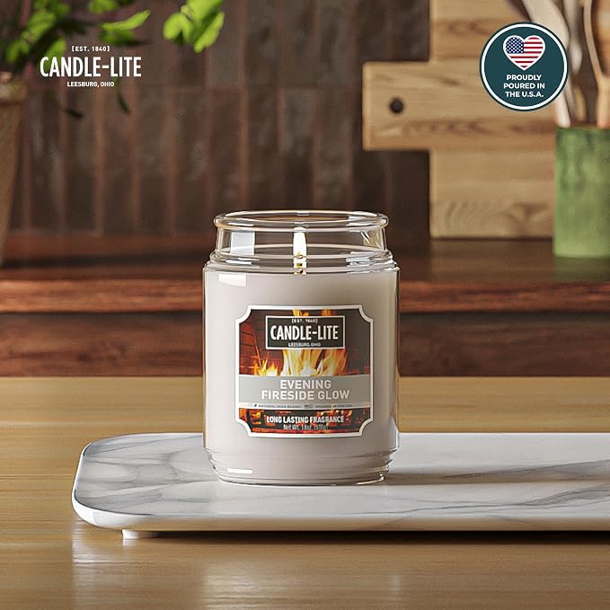 Candle-lite Fall Scented Candles, Evening Fireside Glow, 18 oz Jar, Proudly - Image 2