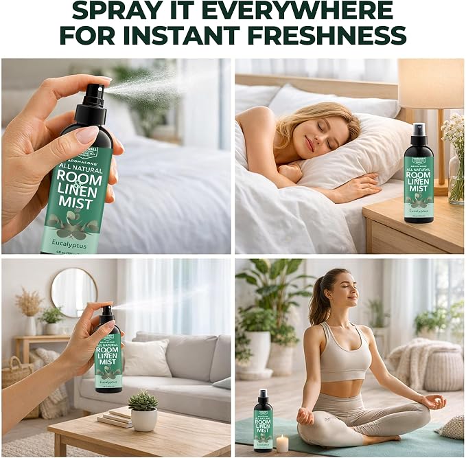 Aromasong Eucalyptus Mint Room Spray – Natural Room Deodorizer Non-Toxic - Image 5