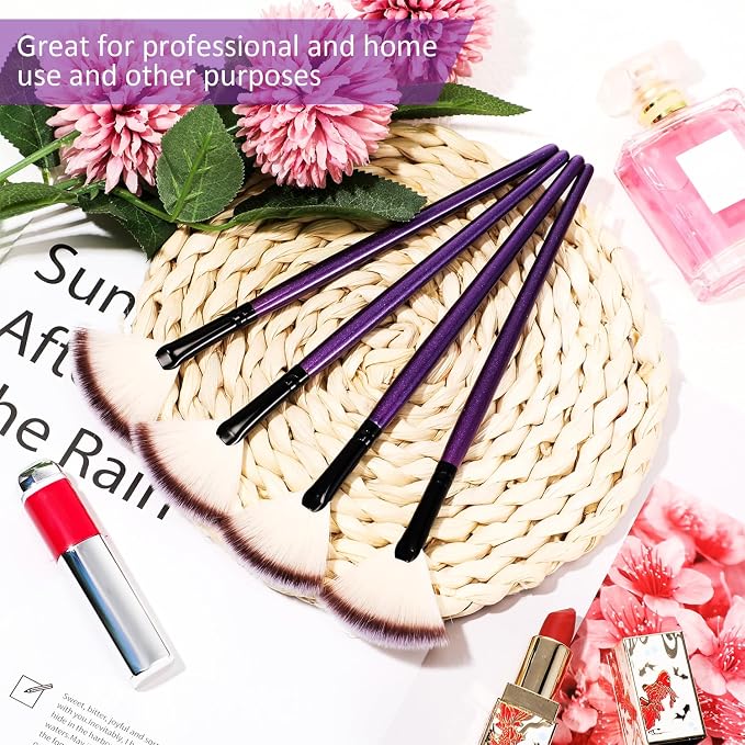 9 Pieces Facial Fan Mask Brushes, Soft Facial Applicator Brushes Tools - Image 7