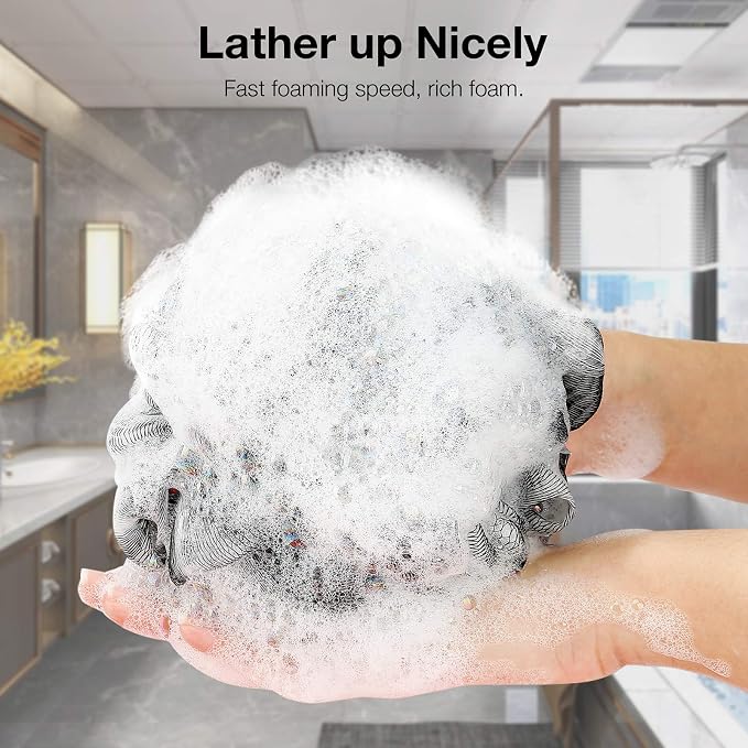 DadyMart Bath Shower Loofah Sponge 60g Bath Mesh Pouf Shower Ball Body Scrubber - Image 2