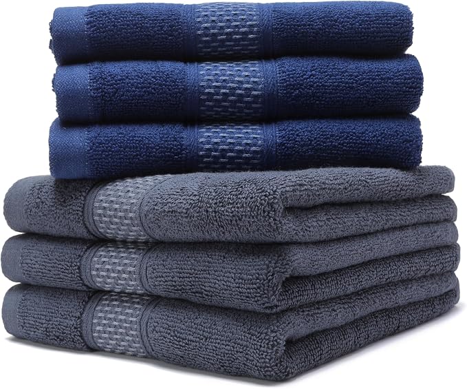 Cotton Hand Towels Set, 6-Piece Set, Super Absorbent Quick Drying, Bathroom - Image 7