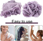 6 Pack Washcloth Loofah Combo 2 in 1 Drawstring Loofah Sponge - Image 4