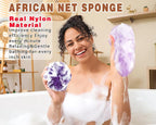 2 Pack African Net Sponge Exfoliating Body Scrubber Bath Sponge - Image 3