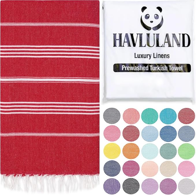 HAVLULAND Turkish Beach Towel Oversized 40"x 72" 100% Turkish Cotton, Sand Free by Havluland