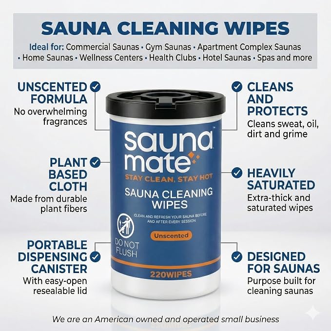 Sauna Cleaning Wipes, Unscented Disposable Sauna Wipes, Cleans Sweat, Oil & - Image 4