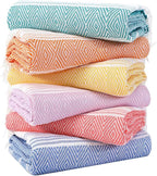Genovega 6 Packs Oversized Turkish Beach Towels Set Bulk 74"x38" Extra Large by genovega