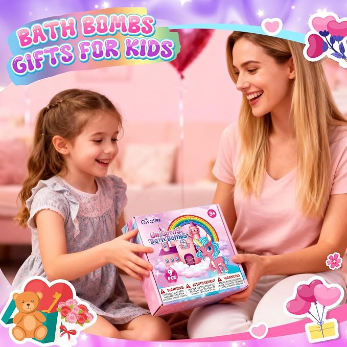 Qivatex Unicorn Bath Bombs for Girls - Image 2
