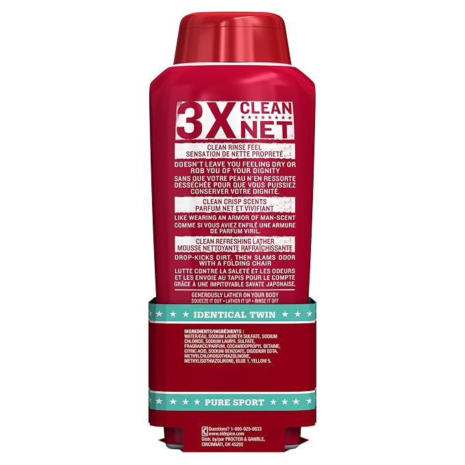 Body Wash for Men by Old Spice, High Endurance Body Wash Twin Pack, Pure Sport - Image 4