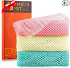 UJFQBH 3 Pieces African Net Sponge, African exfoliating net African Net Long by BuyNow