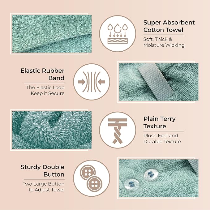 Lili&James 100% Cotton Hair Towel Wrap - Image 5