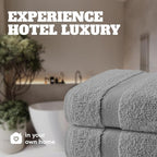 White Classic Light Gray Bath Towels 27x54 Inch, Cotton Towel Set - Image 7