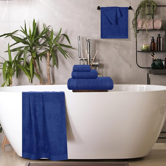 Ultra Soft 6 Pack Cotton Towel Set, Contains 2 Bath Towels 28x55 inch, 2 Hand - Image 5