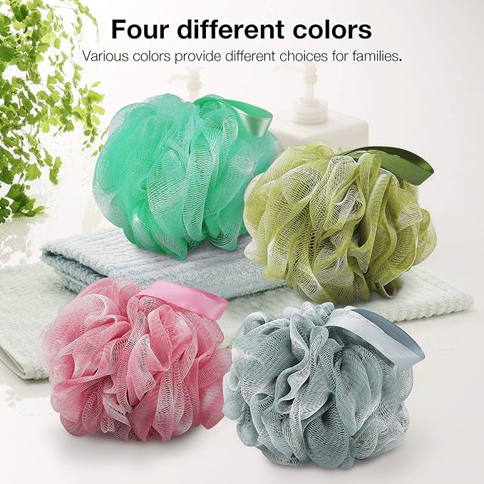 DadyMart Bath Shower Loofah Sponge 60g Bath Mesh Pouf Shower Ball Body Scrubber - Image 6