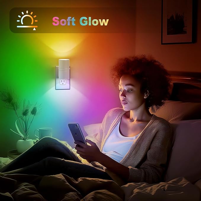 JandCase Color Night Light, LED Night Lights Plug into Wall, Color Changing - Image 4