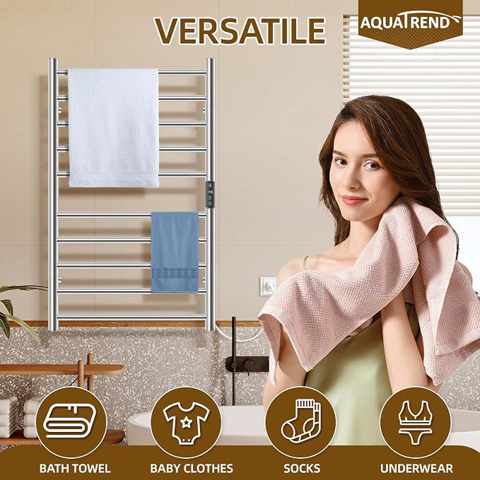 Towel Warmers for Bathroom, Heated Towel Rack Large, Smart Timing & Temperature - Image 5