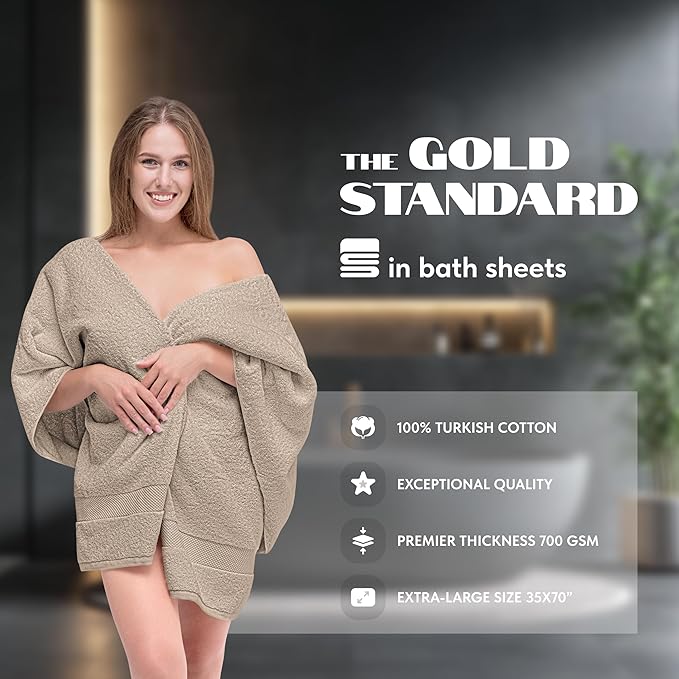 White Classic Luxury Soft Bath Sheet Towels - Image 2