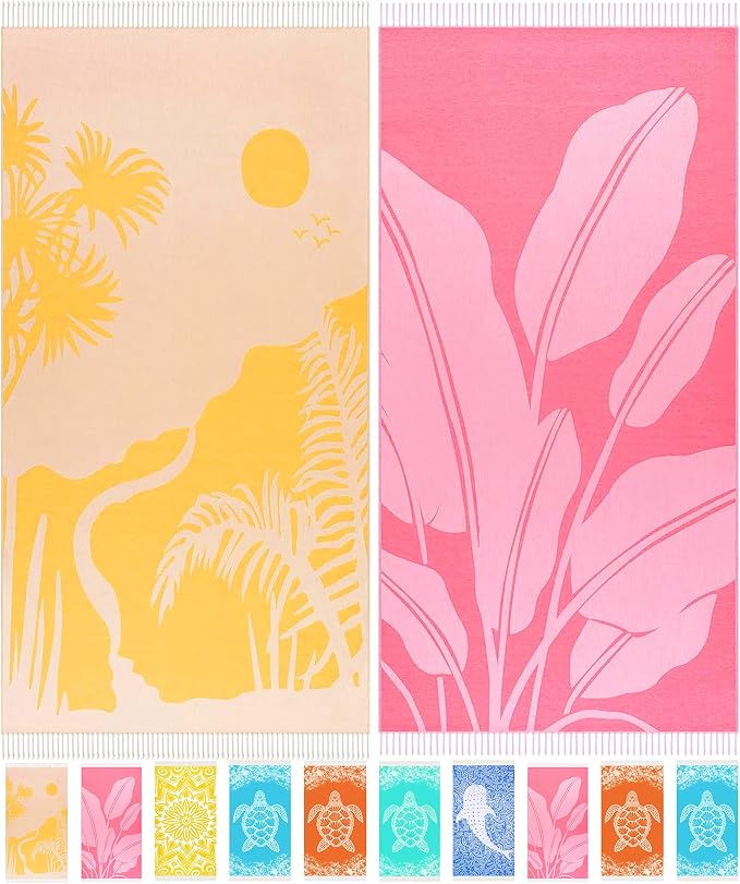 Antfuny 2 Pack Turkish Beach Towel Quick Dry Absorbent Lightweight Thin by ANTFUNYgivesmorechoices