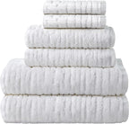 SKL Home CloudSoft 100% Cotton Luxury 6-Piece Towel Set, 600 GSM, Ultra Plush & by SKLHomebySaturdayKnightLtd